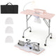 Folding Manicure Nail Table with Electric Dust Collector, Portable Nail Tech Desk with LED Lamp