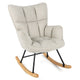 Giantex Linen Rocking Chair, Modern Accent Chair with Backrest, Padded Armrests & Seat