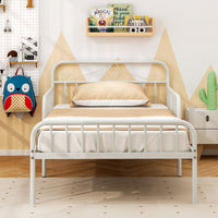 Metal Daybed Extendable Daybed Heavy Duty Slats Support Mattress Black/White