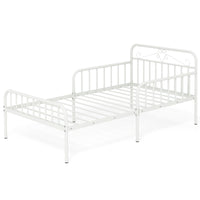 Metal Daybed Extendable Daybed Heavy Duty Slats Support Mattress Black/White