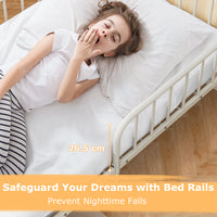 Metal Daybed Extendable Daybed Heavy Duty Slats Support Mattress Black/White