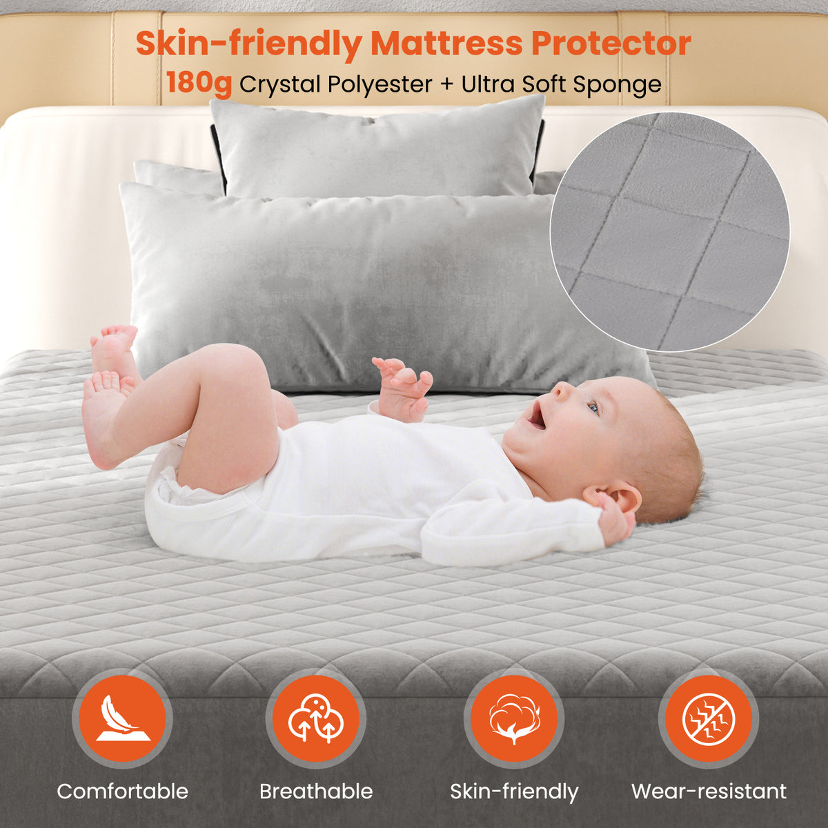 Mattress Protector Luxury Super Soft Velvet Mattress Topper Mattress Cover