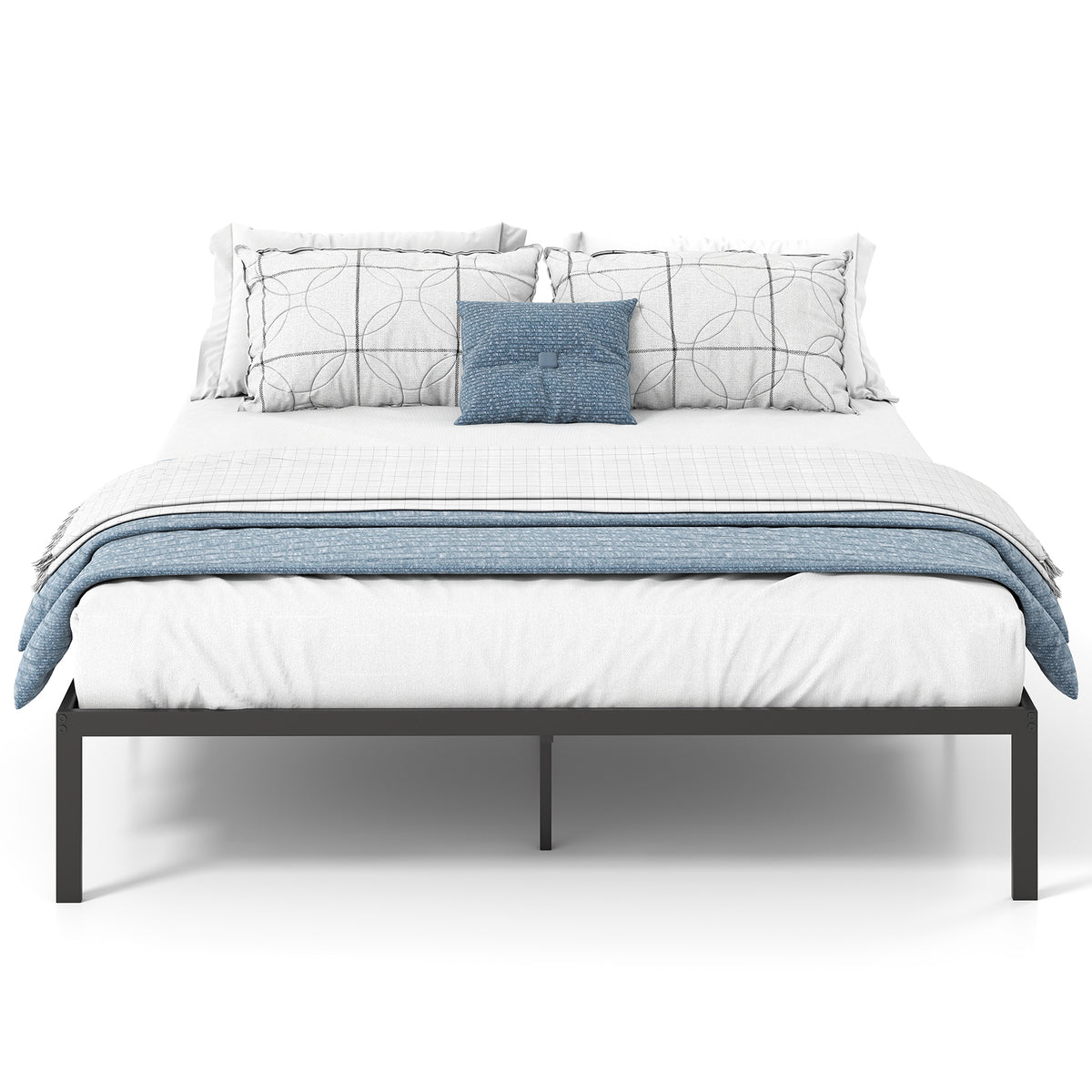 Metal Bed Frame, Platform Bed, Heavy Duty Support Slats Mattress Foundation