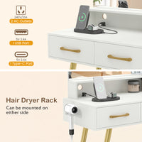 Vanity Set with 3 Lighting Modes and Adjustable Brightness for Family