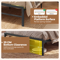 Double/Queen Size Bed Frame with LED Lights and Charging Station