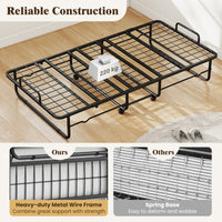Folding Bed with Mattress, Single Size Rolling Guest Bed with Memory Foam Mattress