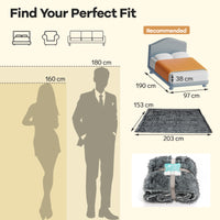 740GSM Soft Plush Fuzzy Luxury Faux Wolf Fur Blanket for Bed