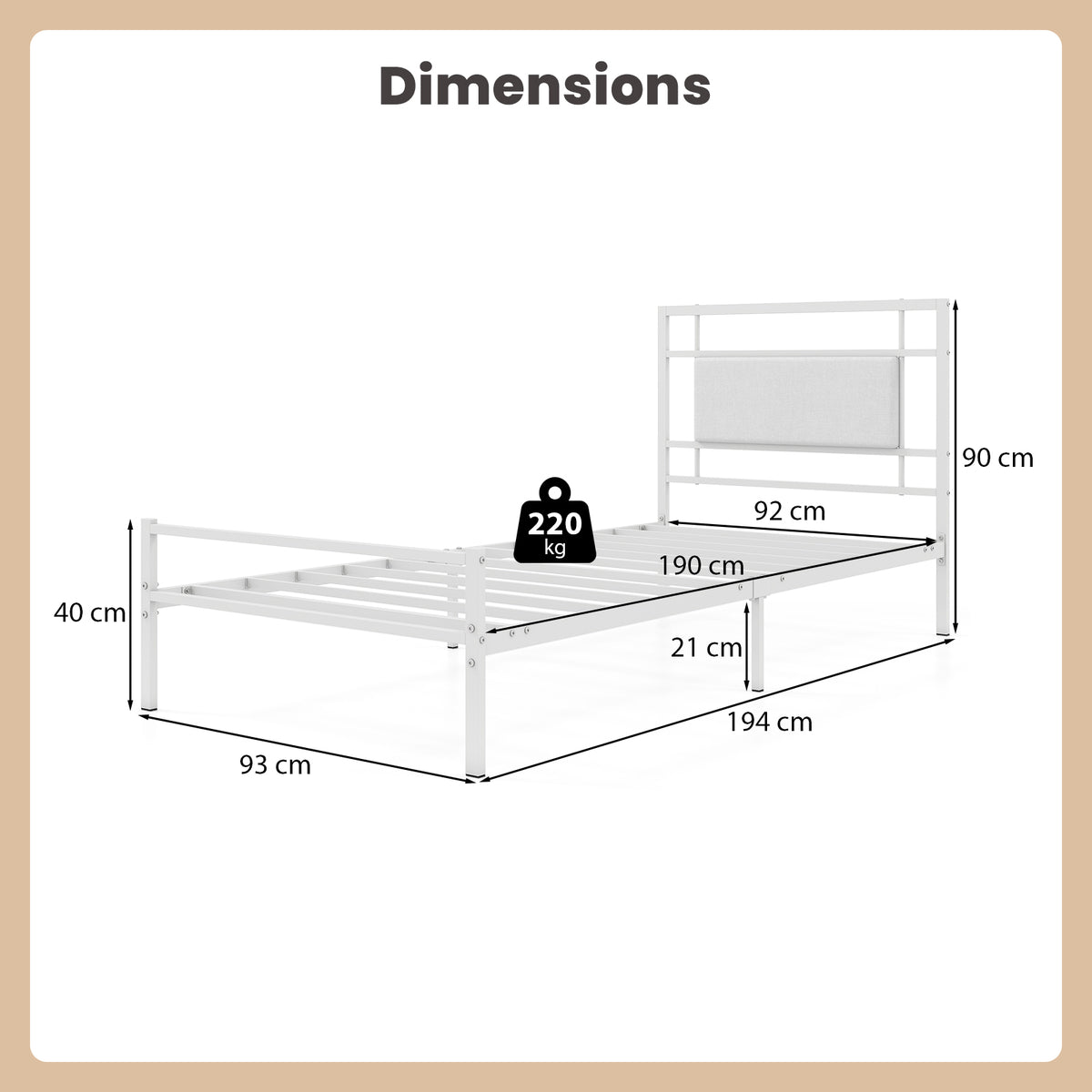 Giantex Metal Platform Bed with Headboard, Heavy-Duty Mattress Foundation