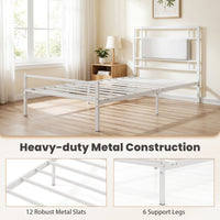 Giantex Metal Platform Bed with Headboard, Heavy-Duty Mattress Foundation
