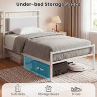 Giantex Metal Platform Bed with Headboard, Heavy-Duty Mattress Foundation