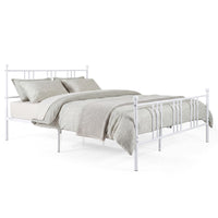Queen Size Bed Frame, Metal Platform Mattress Foundation with Headboard and Footboard