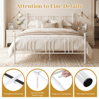Queen Size Bed Frame, Metal Platform Mattress Foundation with Headboard and Footboard