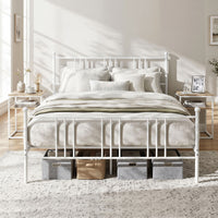 Queen Size Bed Frame, Metal Platform Mattress Foundation with Headboard and Footboard
