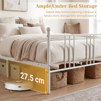 Queen Size Bed Frame, Metal Platform Mattress Foundation with Headboard and Footboard