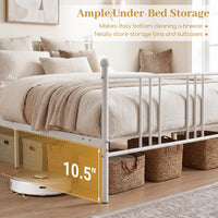 Queen Size Bed Frame, Metal Platform Mattress Foundation with Headboard and Footboard