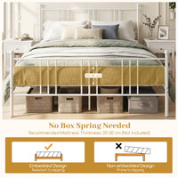 Queen Size Bed Frame, Metal Platform Mattress Foundation with Headboard and Footboard