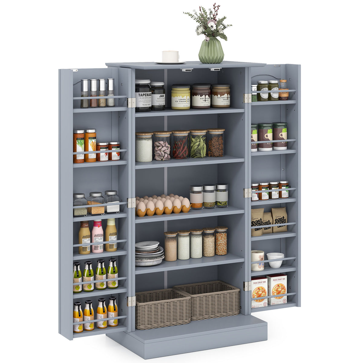 Giantex 120cm Kitchen Storage Cabinet, Freestanding Buffet Cupboards Sideboard