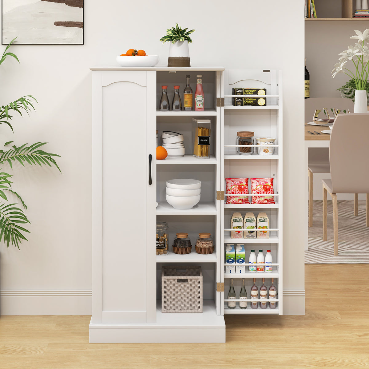Giantex 120cm Kitchen Storage Cabinet, Freestanding Buffet Cupboards Sideboard