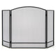 3 Panel Folding Fireplace Screen, 48.5 x 29 Inch Wrought Iron Furnace Fireguards