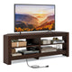 Corner TV Stand with Power Outlet for Living Room and Bedroom