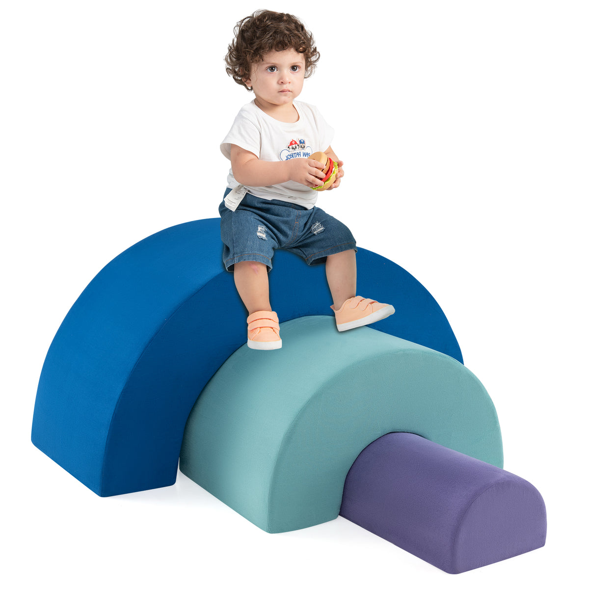 Rainbow Arc Climber Playset, Foam Climbing Blocks with Machine Washable Covers