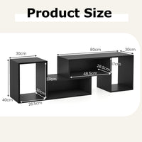Wood TV Stands, 2 PCS TV Console Cabinets for TVs up to 55 Inches