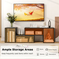 Wood TV Stands, 2 PCS TV Console Cabinets for TVs up to 55 Inches