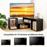 Wood TV Stands, 2 PCS TV Console Cabinets for TVs up to 55 Inches