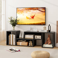 Wood TV Stands, 2 PCS TV Console Cabinets for TVs up to 55 Inches