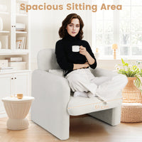 Chenille Accent Chair, Modern Upholstered Armchair w/ Removable Lumbar Pillow, Widened Backrest & Thick Seat Cushion