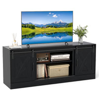 Farmhouse TV Stand for 70" TVs Entertainment Center with Sliding Barn Doors