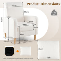 Accent Chair, Modern Upholstered Sofa chair with Lumbar Pillow