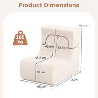 Floor Chair for Adults, Lazy Sofa with Detachable Headrest, Washable Ice Velvet Cover & Elastic Sponge Filling