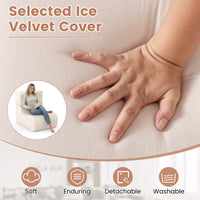 Floor Chair for Adults, Lazy Sofa with Detachable Headrest, Washable Ice Velvet Cover & Elastic Sponge Filling