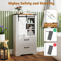 Farmhouse Bathroom Floor Cabinet, Freestanding Storage Cabinet