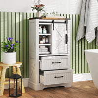Farmhouse Bathroom Floor Cabinet, Freestanding Storage Cabinet
