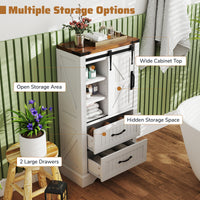 Farmhouse Bathroom Floor Cabinet, Freestanding Storage Cabinet