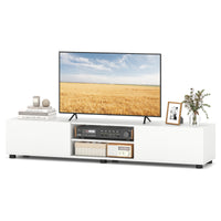Modern TV Stand for up to 70" TVs with 2 Doors and Open Shelves for Living Room