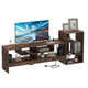 Giantex Cube TV Stand for 55 Inch TV with Power Outlets, White