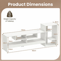 Giantex Cube TV Stand for 55 Inch TV with Power Outlets, White