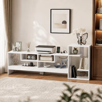 Giantex Cube TV Stand for 55 Inch TV with Power Outlets, White