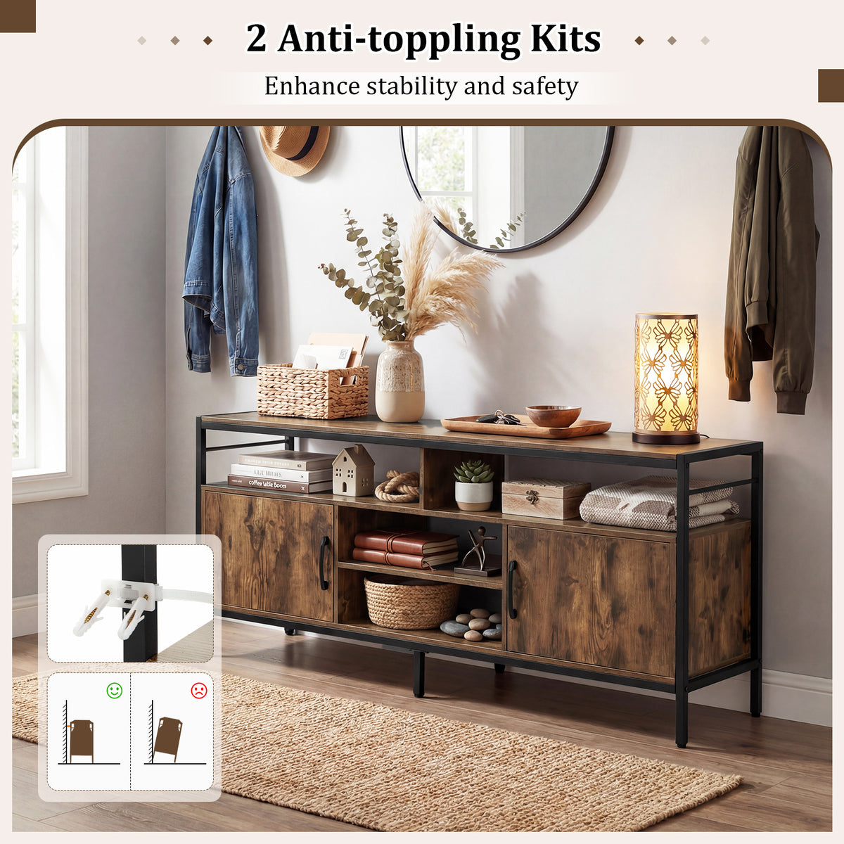 Giantex TV Stand for TVs up to 65”, 147cm TV Console Table