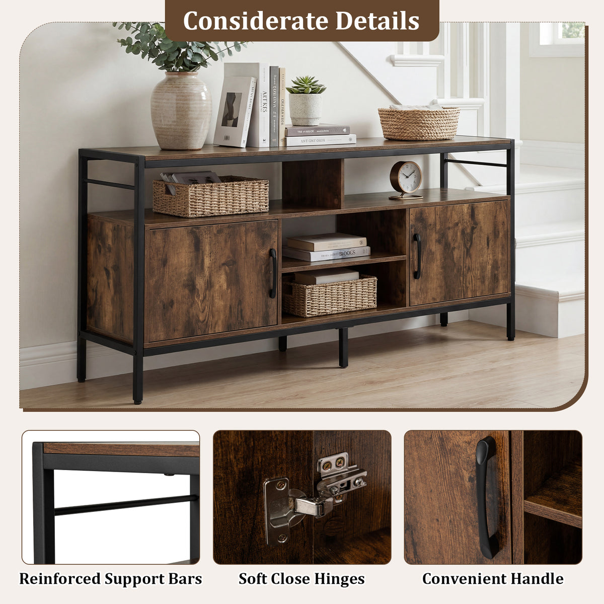 Giantex TV Stand for TVs up to 65”, 147cm TV Console Table