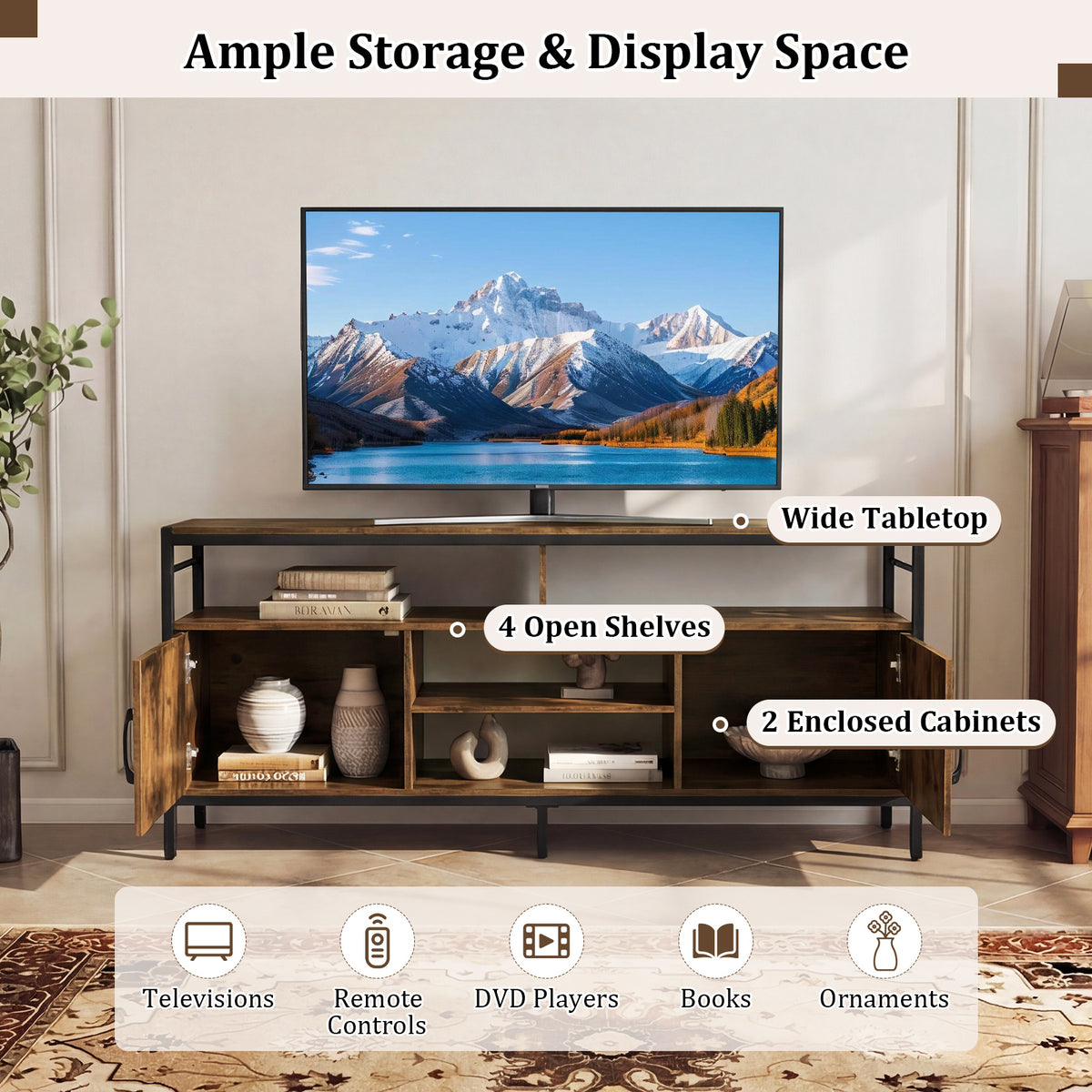 Giantex TV Stand for TVs up to 65”, 147cm TV Console Table