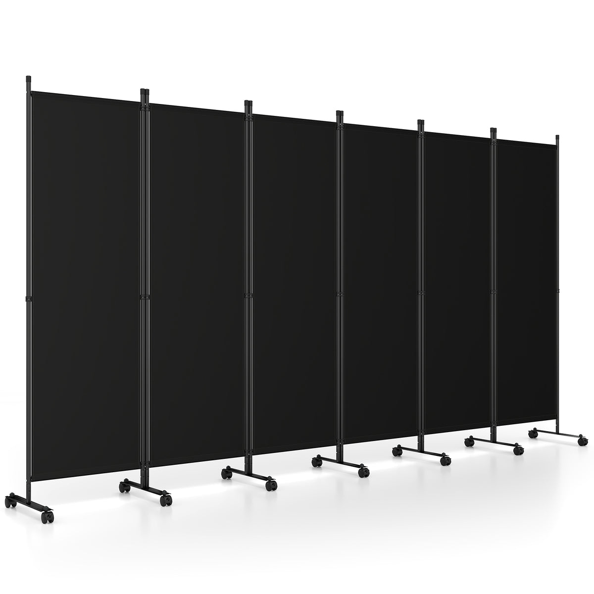 Giantex 6-Panel Folding Room Divider, 1.72m Rolling Privacy Screen with Lockable Wheels