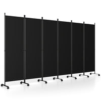 Giantex 6-Panel Folding Room Divider, 1.72m Rolling Privacy Screen with Lockable Wheels