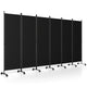 Giantex 6-Panel Folding Room Divider, 1.72m Rolling Privacy Screen with Lockable Wheels