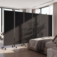 Giantex 6-Panel Folding Room Divider, 1.72m Rolling Privacy Screen with Lockable Wheels