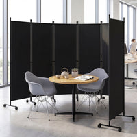 Giantex 6-Panel Folding Room Divider, 1.72m Rolling Privacy Screen with Lockable Wheels