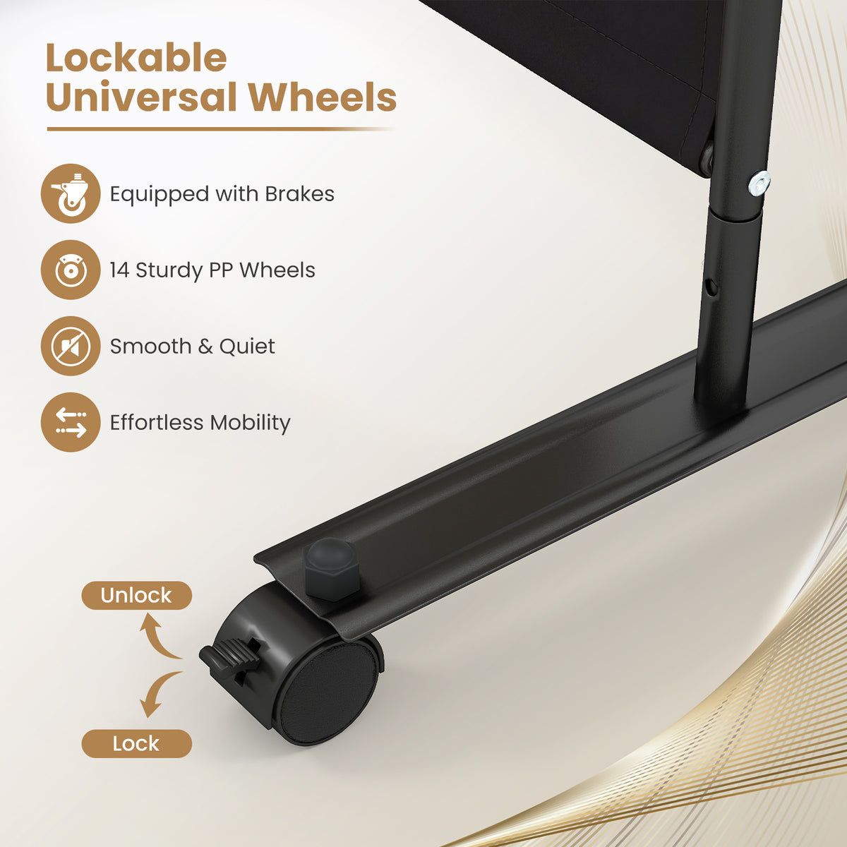 Giantex 6-Panel Folding Room Divider, 1.72m Rolling Privacy Screen with Lockable Wheels
